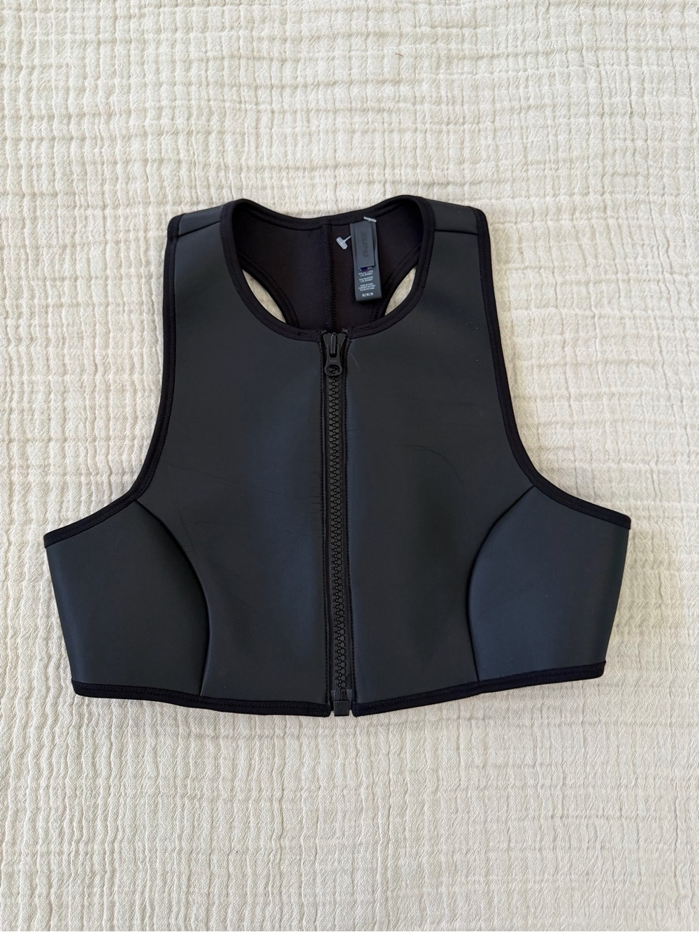 SKIMS Black Front-Zip Neoprene Swim Vest